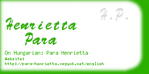 henrietta para business card